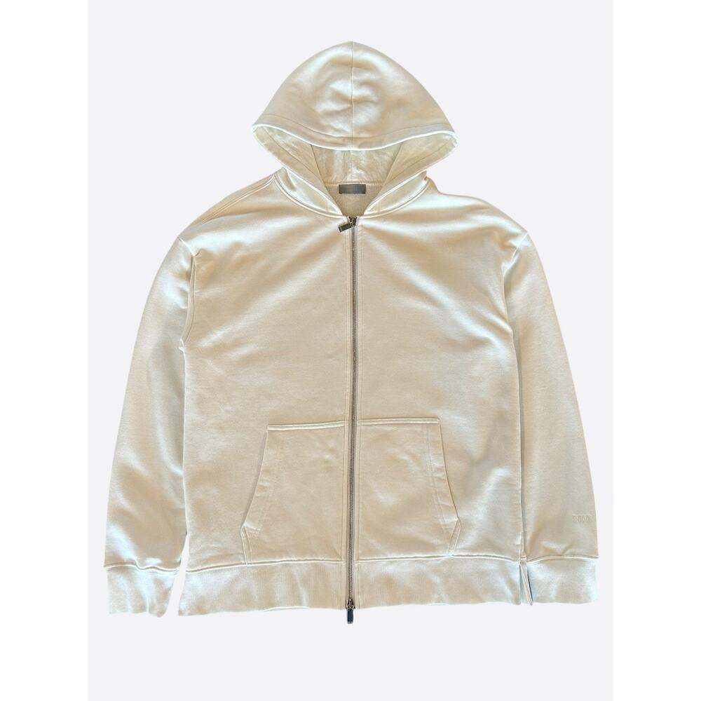 Dior White Oblique Zip Up Hoodie